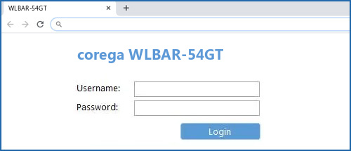 corega WLBAR-54GT router default login