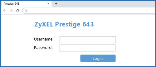 ZyXEL Prestige 643 router default login
