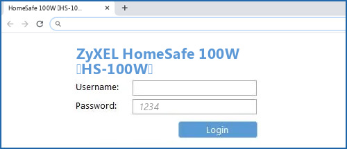 ZyXEL HomeSafe 100W (HS-100W) router default login