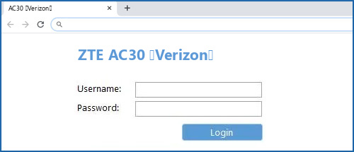 ZTE AC30 (Verizon) router default login