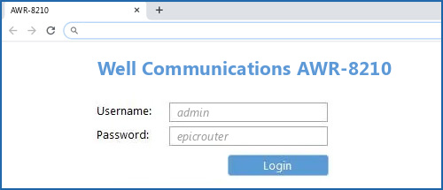 Well Communications AWR-8210 router default login