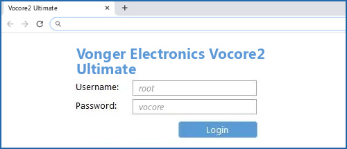 Vonger Electronics Vocore2 Ultimate router default login