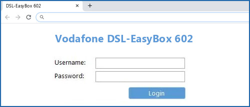 Vodafone DSL-EasyBox 602 router default login