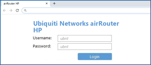 Ubiquiti Networks airRouter HP router default login