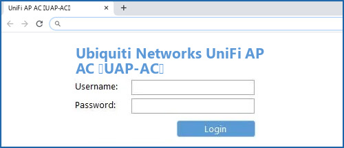 Ubiquiti Networks UniFi AP AC (UAP-AC) router default login