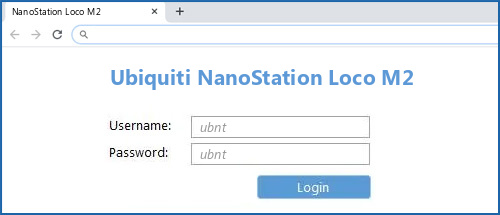 Ubiquiti NanoStation Loco M2 router default login