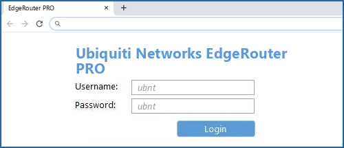 Ubiquiti Networks EdgeRouter PRO router default login