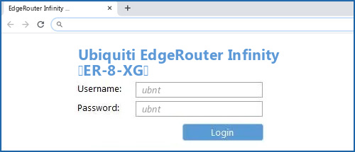 Ubiquiti EdgeRouter Infinity (ER-8-XG) router default login