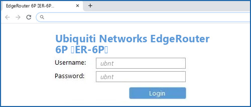 Ubiquiti Networks EdgeRouter 6P (ER-6P) router default login