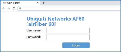 Ubiquiti Networks AF60 (airFiber 60) router default login