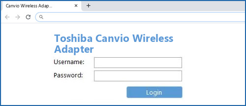Toshiba Canvio Wireless Adapter router default login