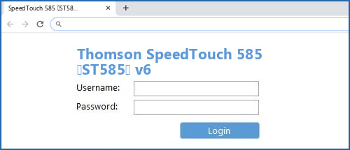Thomson SpeedTouch 585 (ST585) v6 router default login