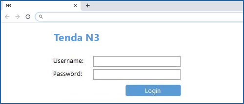 Tenda N3 router default login