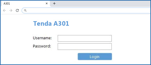 Tenda A301 router default login