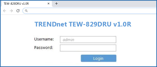 TRENDnet TEW-829DRU v1.0R router default login