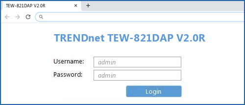 TRENDnet TEW-821DAP V2.0R router default login