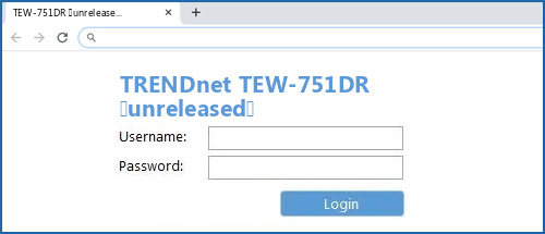 TRENDnet TEW-751DR (unreleased) router default login