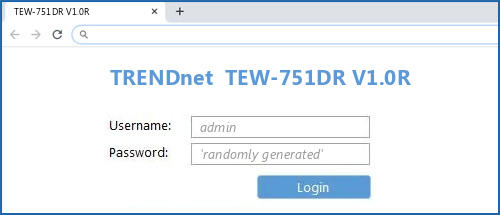 TRENDnet TEW-751DR V1.0R router default login
