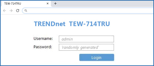 TRENDnet  TEW-714TRU  router default login