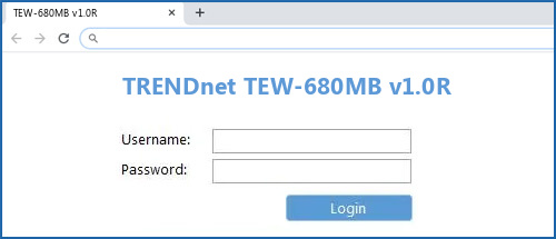 TRENDnet TEW-680MB v1.0R router default login