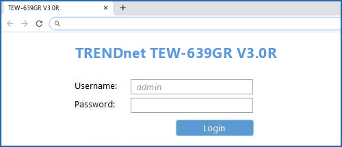 TRENDnet TEW-639GR V3.0R router default login