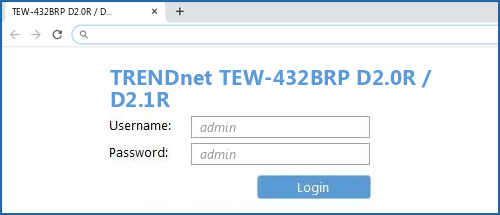 TRENDnet TEW-432BRP D2.0R / D2.1R router default login