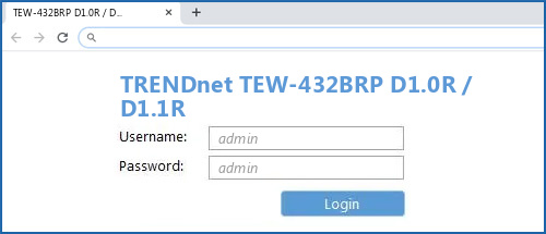 TRENDnet TEW-432BRP D1.0R / D1.1R router default login