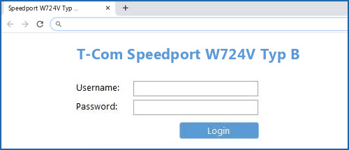 T-Com Speedport W724V Typ B router default login