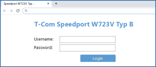 T-Com Speedport W723V Typ B router default login