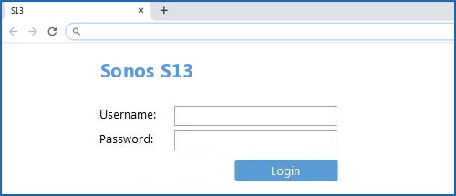 Sonos S13 router default login