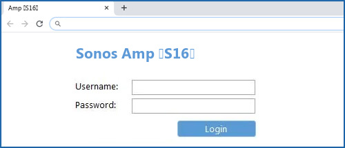 Sonos Amp (S16) router default login