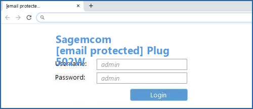 Sagemcom [email protected] Plug 502W router default login