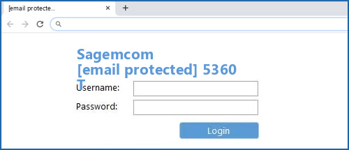 Sagemcom [email protected] 5360 T router default login