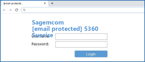 Sagemcom [email protected] 5360 Sunrise router default login