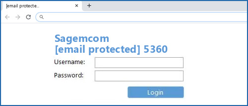 Sagemcom [email protected] 5360 router default login