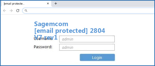 Sagemcom [email protected] 2804 V7 rev1 router default login