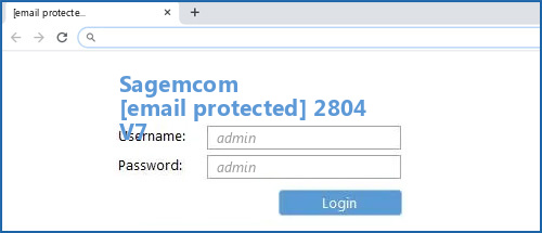 Sagemcom [email protected] 2804 V7 router default login