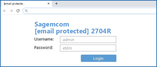 Sagemcom [email protected] 2704R router default login