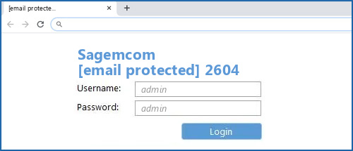 Sagemcom [email protected] 2604 router default login