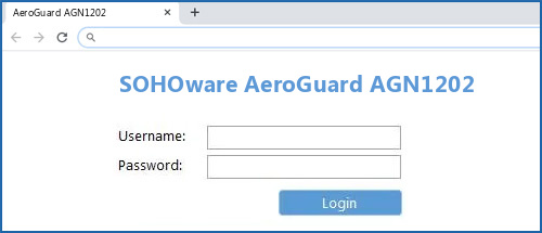 SOHOware AeroGuard AGN1202 router default login