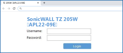 SonicWALL TZ 205W (APL22-09E) router default login