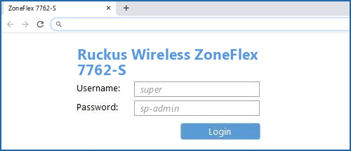 Ruckus Wireless ZoneFlex 7762-S router default login