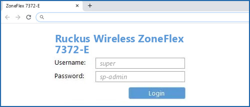 Ruckus Wireless ZoneFlex 7372-E router default login