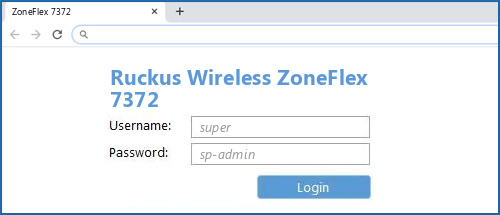 Ruckus Wireless ZoneFlex 7372 router default login