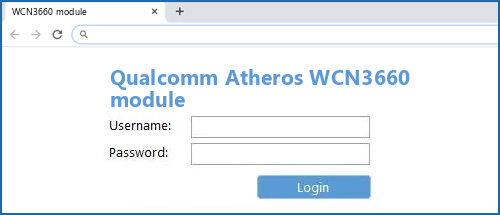 Qualcomm Atheros WCN3660 module router default login