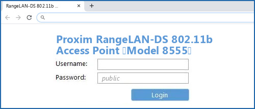 Proxim RangeLAN-DS 802.11b Access Point (Model 8555) router default login