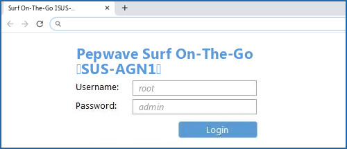 Pepwave Surf On-The-Go (SUS-AGN1) router default login