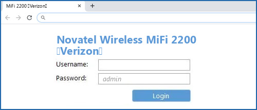 Novatel Wireless MiFi 2200 (Verizon) router default login