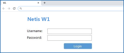 Netis W1 router default login