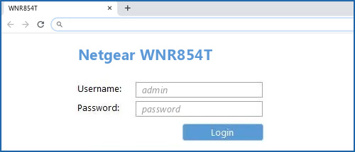 Netgear WNR854T router default login